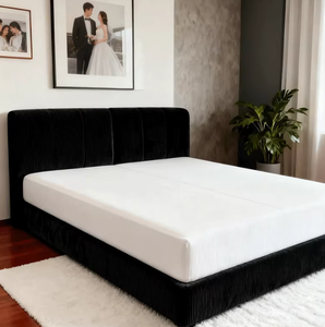 MYUZ Matelas rétro en tissu velours côtelé, compressé sous vide, emballage roulé adapté à l'expédition, construction en mousse pure, tailles King et Queen - Product Image 4