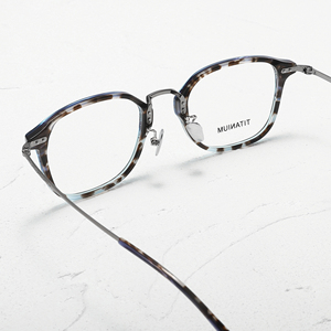 Marble Pattern Full Rim Rectangle <b>Eyeglasses</b> Titanium <b>Frame</b> Unisex Modern Anti-Uv Lightweight Vision Correction <b>Frames</b> - Product Image 5