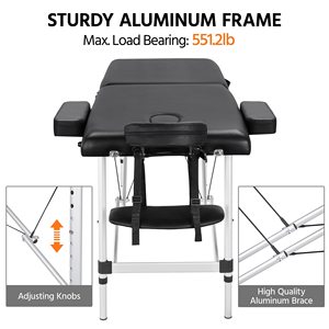 Vente directe d'usine <span class=keywords><strong>de</strong></span> lits <span class=keywords><strong>de</strong></span> <span class=keywords><strong>massage</strong></span> des pieds en aluminium à 2 sections, pliables en 10 secondes, pour la beauté personnelle - Product Image 3