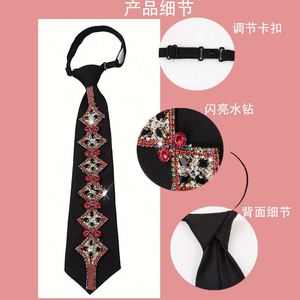 สร้อยคอผูกโบว์ประดับเพชรสำหรับเด็กผู้หญิง วัสดุแก้วแบบยืดหดได้ สำหรับงานปาร์ตี้ ชุดราตรี เสื้อเชิ้ต - Product Image 6