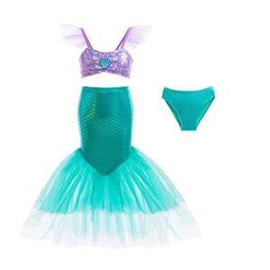 Ensemble de bikini Ariel Sirène pour filles, maillot de bain en maille transfrontalier pour les vacances à la source thermale, la plage et Halloween - Product Image 6