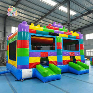<span class=keywords><strong>Castillo</strong></span> <span class=keywords><strong>Hinchable</strong></span> Bloques Construcción con Aro Baloncesto y Obstáculos, Bouncy Castle Inflable <span class=keywords><strong>para</strong></span> Alquiler Fiestas Infantiles - Product Image 4
