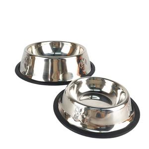 Ciotola per Animali Domestici Ecologica Portatile in Acciaio Inox, Base Antiscivolo Personalizzata, Elegante Ciotola per Acqua e Cibo per Cani e Gatti - Product Image 1