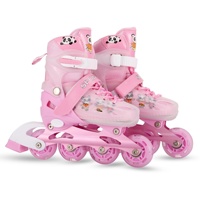 Patins à roulettes d'extérieur pour enfants, à une rangée, avec roues lumineuses, roulements ABEC-7, protections de cheville réglables, en PU et maille respirante