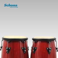 Ensemble de tambours congas latins 10 et 11 pouces avec support, corps en bois massif, peau de vache naturelle, tambour à main pour performance sur scène ou en bar