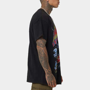 Camiseta de hip hop para hombre, 100% algodón, corte holgado, 220-300 g, estampado en serigrafía, para todas las temporadas - Product Image 3