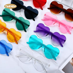 YACHEN批发时尚爱心心形无框派对太阳镜透明糖果色眼镜派对女性眼镜 - Product Image 2