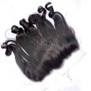 Extensiones de Cabello Natural Ondulado Negro de Alta Calidad con Frontal y Paquetes para Hacer Pelucas - Product Image 4