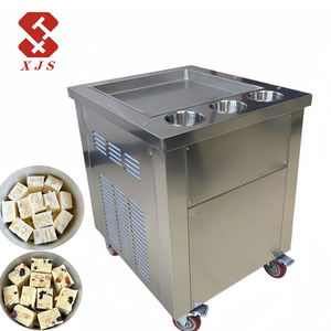 เครื่องทำไอศกรีมม้วนแบบเคลื่อนที่สำหรับงานหนัก พร้อมกระทะแบนเดี่ยวและภาชนะใส่ซอส 3 ช่อง - Product Image 1