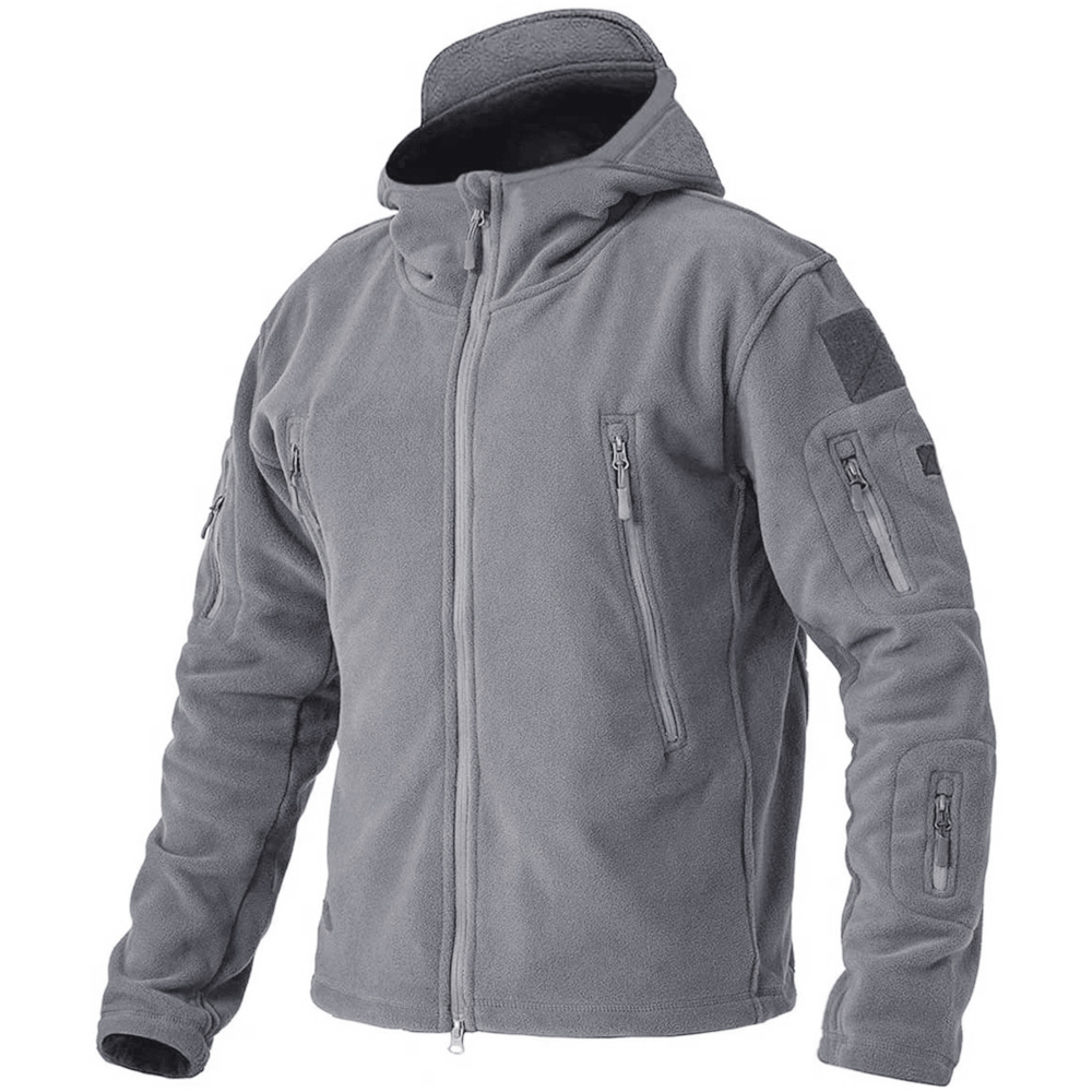 Manteaux d'hiver à capuche personnalisés Vestes en polaire pour hommes Fermeture éclair complète Multi-poches Pêche Randonnée Escalade Vêtements d'extérieur Causal Parka Tops