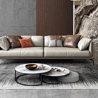 Ensemble de canapé d'angle en cuir, meubles de salon style européen moderne, 1 pièce