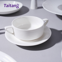Fabricant de céramique chinois, fournisseur d'ensembles de tasses à café et d'assiettes, vaisselle en porcelaine blanche