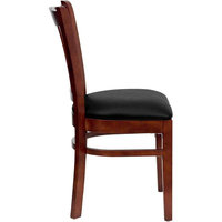 Chaises de restaurant en bois avec siège rembourré noir, chaises de salle à manger en bois massif pour café, bistrot, hôtel, banquet