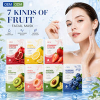 Masque facial coréen en feuille hydratant au collagène pour le soin du visage, marque privée OEM ODM, sérum naturel aux extraits de plantes et de fruits
