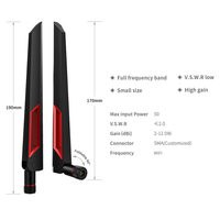 Antena SMA de Goma de Alta Ganancia 2.4G 5.8G 5dBi, Bajo VSWR ≤2, Color Negro, para Router de Puente Inalámbrico, Antena Tipo Pato de Goma