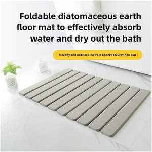 Tapis de bain pliable en pierre de diatomite solide, antidérapant, super absorbant, séchage rapide, tapis de sol pour salle de bain - Product Image 2