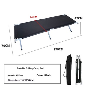 Letti <span class=keywords><strong>da</strong></span> <span class=keywords><strong>Campeggio</strong></span> Pieghevoli con Telaio in Alluminio e Ferro, Letto Singolo Portatile per Emergenze e Soccorso, 190x62x42cm - Product Image 6