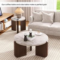 Ensemble de 3 tables basses rondes, ensemble de tables basses rondes en marbre moderne pour le bureau, le salon, l'appartement, les petits espaces