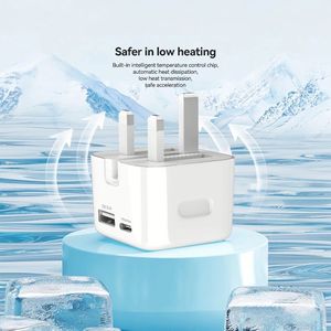 Original High Quality <b>Uk</b> Plug Wall Charger <b>Adapter</b> 20w Type c Pd Fast Charging Multi Charger Cable for Phone 15 16 - Product Image 2