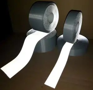 Nagebit Polyester Reflecterende Tape Voor Veiligheidsvest Hi Vis Reflector Cinta 300 Cd Reflecterende Stof