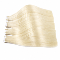 Extensions de cheveux blondes 613 invisibles à bandes adhésives, cheveux humains russes Remy double épaisseur, colorées, vente en gros