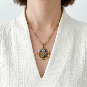 Pendentif miniature en lapis-lazuli de l'archange Gabriel, collier ange porte-bonheur pour <span class=keywords><strong>la</strong></span> grossesse, fabricant - Product Image 3