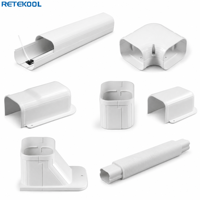 RETEKOOL Goulotte de câblage en PVC pour climatiseur, cache-tuyau AC, chemin de câbles pour dissimuler les tuyaux de cuivre, épaisseur 2,0 mm