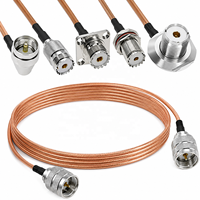Conector Coaxial RG400 UHF Macho a UHF PL259 SO-239 Macho/Hembra, Conector de Crimpado, Cable Coaxial de Cobre para Extensión de Antena WIFI para Auto