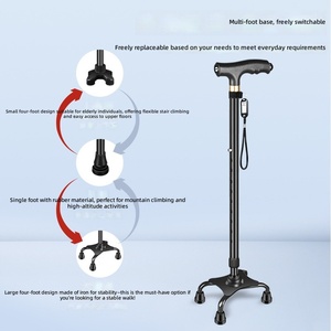 Bastone da Passeggio in Lega di Alluminio Chao Yi per Anziani, Antiscivolo, Anticaduta, Leggero, Design a Quattro Gambe con Altezza Regolabile - Product Image 3