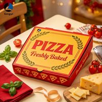 Kotak Pizza Sekali Pakai Biodegradable dengan Cetak Logo Kustom, Pasokan Pabrik, untuk Pengiriman Makanan Cepat Saji