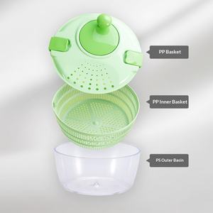 Lave-légumes manuel avec panier d'égouttage, <span class=keywords><strong>essoreuse</strong></span> <span class=keywords><strong>à</strong></span> fruits <span class=keywords><strong>à</strong></span> <span class=keywords><strong>manivelle</strong></span>, <span class=keywords><strong>essoreuse</strong></span> <span class=keywords><strong>à</strong></span> <span class=keywords><strong>salade</strong></span> pour le nettoyage des légumes et des fruits en cuisine - Product Image 4