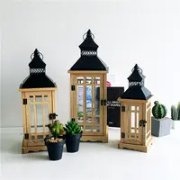 Set di 3 portacandele lanterna da campeggio lanterna da giardino lanterna di legno ricaricabile con campione gratuito