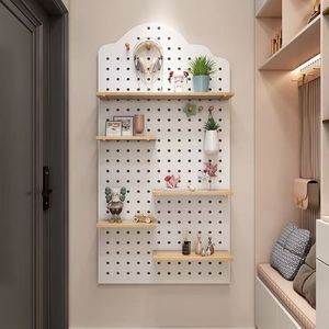 Estante Modular Suspendido con Panel de Madera Perforada y Tablero de Clavijas de Madera Maciza para Exhibición - Product Image 2