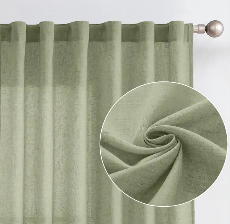 Chất lượng cao tự nhiên Linen rèm cửa Linen rèm vải các nhà sản xuất Sheer rèm vải Linen Đối với trang chủ