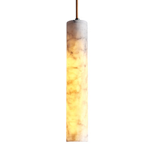 Lámpara <span class=keywords><strong>Colgante</strong></span> de Alabastro Blanco Natural, Forma Cilíndrica Larga, Herrajes de Latón, Lámpara <span class=keywords><strong>Colgante</strong></span> <span class=keywords><strong>Tubular</strong></span> de Piedra - Product Image 6