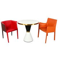 Ensemble table et chaises de réception et de négociation OEM de luxe, moderne, minimaliste, en marbre, écologique et réglable pour petit bureau
