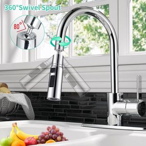 Aérateur de Robinet de Cuisine Moderne 3 Modes Anti-éclaboussures, Adaptateur Prolongateur de Robinet, Buse Économiseur d'Eau, Pulvérisateur, Accessoires pour Robinet de Lavabo - Product Image 3