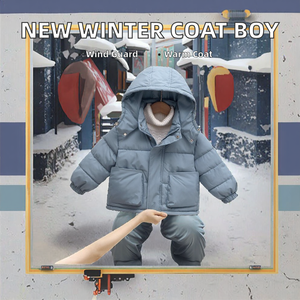 ZCX100 Nouvelle veste d'hiver à capuche zippée de style coréen, vêtements décontractés pour garçons - Product Image 2