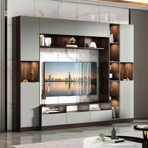 Meuble TV en bois au design moderne et luxueux avec LED pour salon, hôtel, appartement, montage mural flottant - Product Image 2