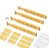 Diviseurs de tiroirs en bambou réglables, organisateur de tiroirs extensible pour cuisine, commode, maison et bureau