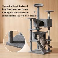 Grande maison pour chat à plusieurs niveaux, spacieuse, avec griffoir en sisal naturel, plateforme et rampe pour chats de grande taille, arbre à chat d'intérieur