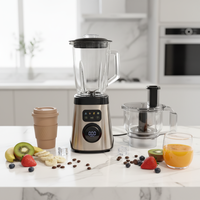 1500ml Heavy Duty Draagbare Sapcentrifuge Blender met 4 Roestvrijstalen Messen, Hoge Vermogen Smoothies Maker & IJsvergruizer, Lekvrije Mixer