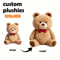 Fabricant OEM professionnel, ours en peluche doux et câlin personnalisés, jouets en peluche, commande en gros pour la Saint-Valentin, cadeau de fête