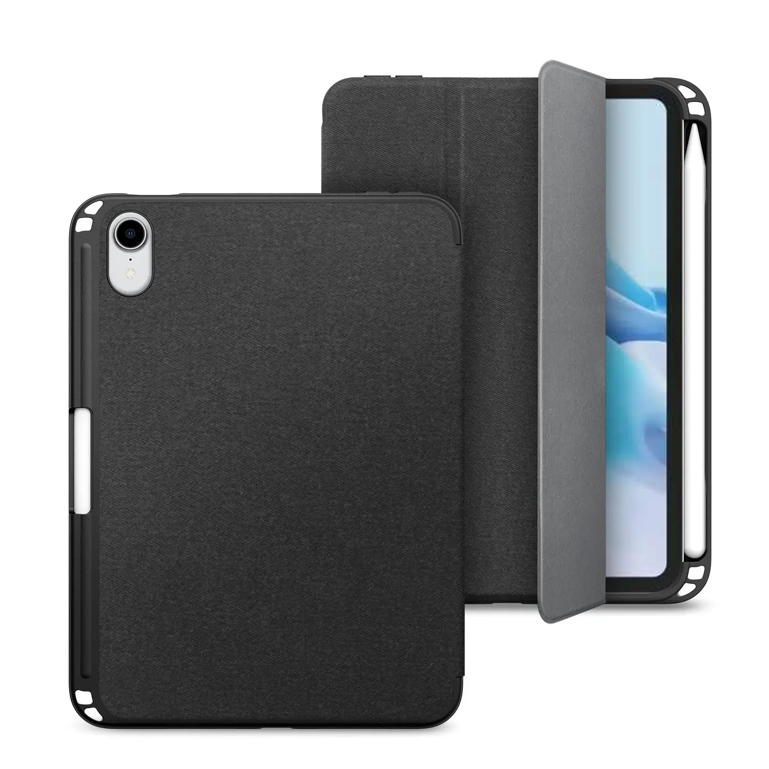 3 katlanır PU deri darbeye çevir Folio akıllı kapak tam koruyucu kılıf Folio kılıf yeni iPad Mini 6 gen inç 2024