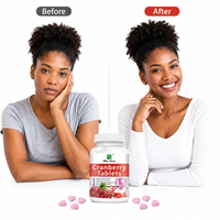Comprimés de canneberge naturelle pour femmes, soutien des voies urinaires, antioxydant, supplément de vitamine C, 60 unités, marque privée OEM