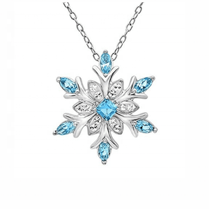 คริสมาสต์เกล็ดหิมะสร้อยคอพลอยเทียมเครื่องประดับจี้เสน่ห์ - Product Image 2