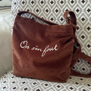 Bolsa de Hombro Grande para Mujer, Bolsa Cruzada de Pana de Alta Calidad, Bolsa de Compras Portátil con Logotipo Bordado para Mujer - Product Image 3