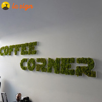 Letras 3D de Musgo en Carcasa Metálica, Letrero con Logotipo de Musgo para Empresa, Letrero de Musgo