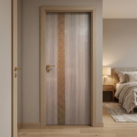 Portes intérieures latérales modernes en WPC polymère écologique, étanches et insonorisées, pour salle de bain et cuisine, avec surface stratifiée en film PVC, réglables
