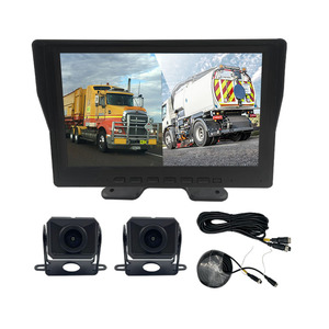 Moniteur LCD de voiture Wemaer 9 pouces 2 canaux, système de caméra d'aide à la marche arrière avant et arrière pour camion, camping-car, bus, véhicule utilitaire lourd - Product Image 1